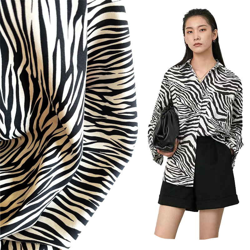 56 rayon 44 viscose satijn Dierenprint zebra dierenprint stof